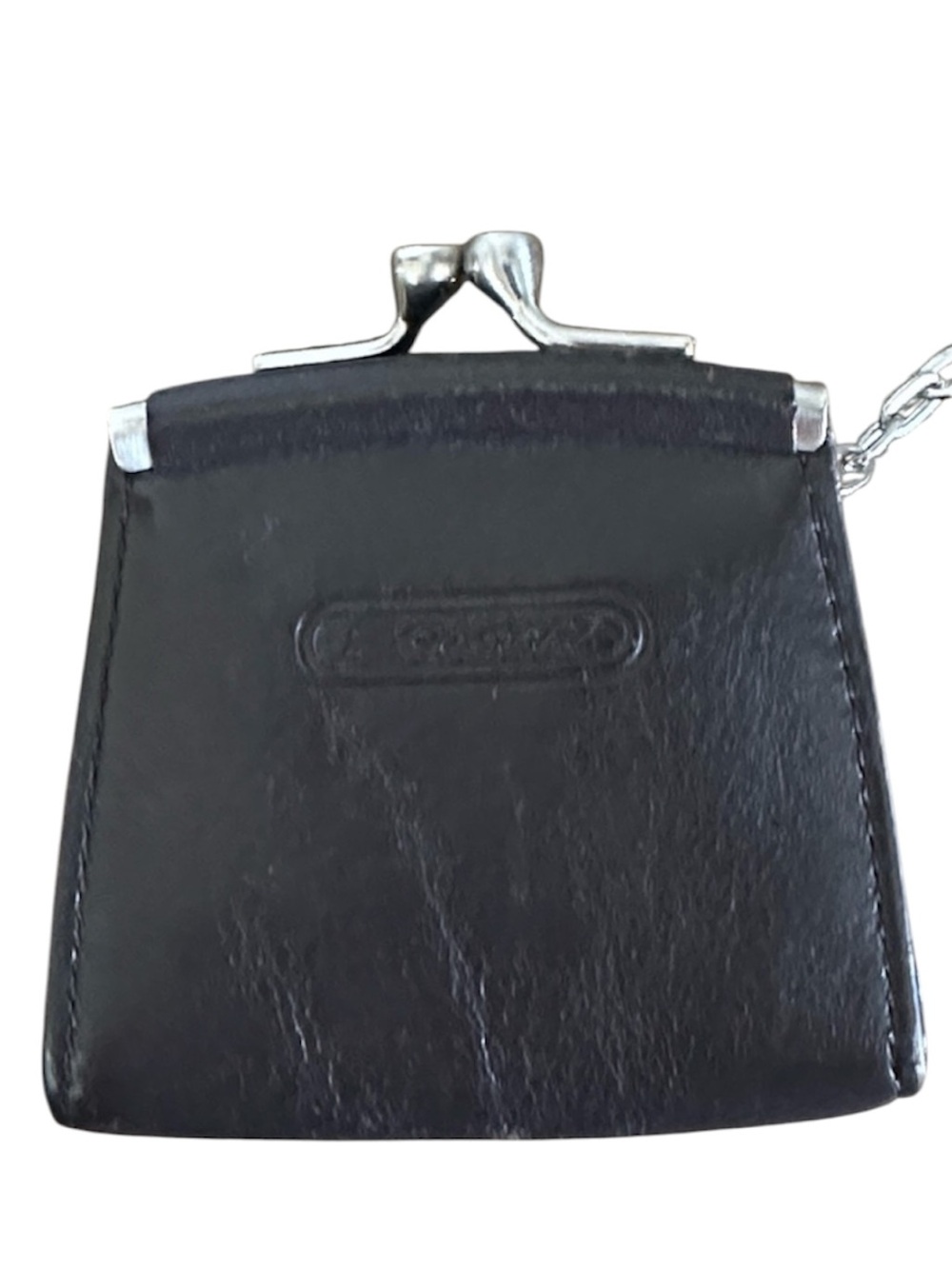 Vintage Fossil leather kiss-lock coin purse